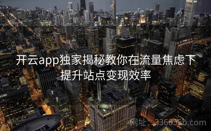 开云app独家揭秘教你在流量焦虑下提升站点变现效率 开云app独家揭秘教你在流量焦虑下提升站点变现效率