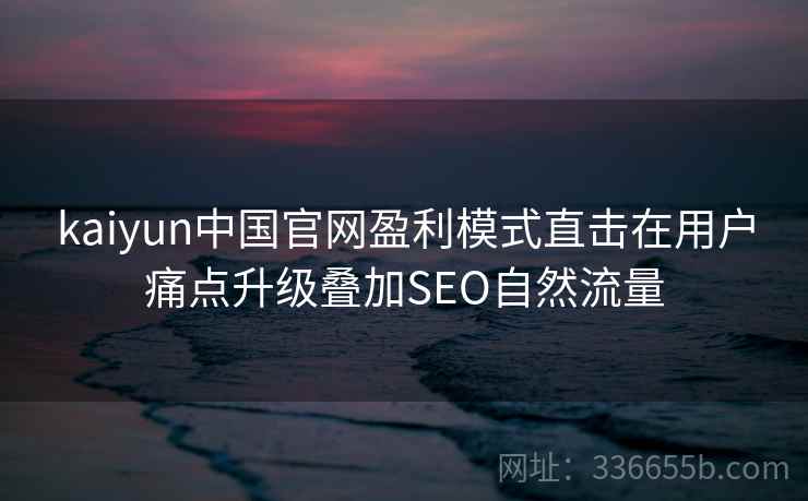<strong>Kaiyun</strong>中国官网盈利模式直击在用户痛点升级叠加SEO自然流量