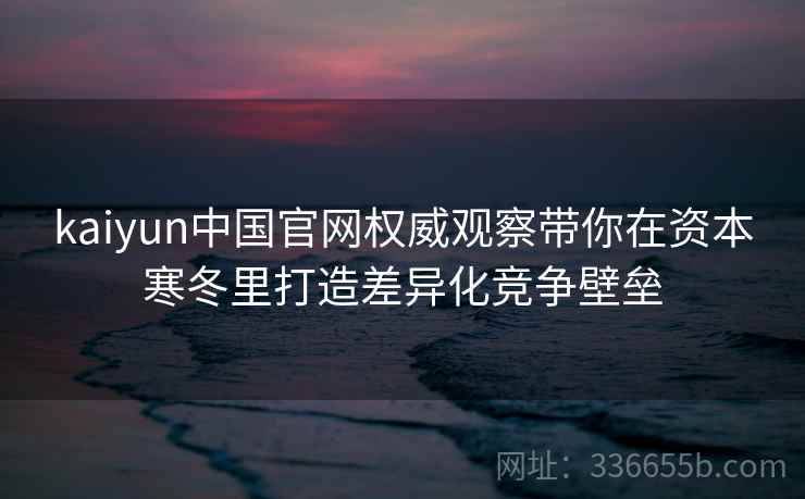 kaiyun中国官网权威观察带你在资本寒冬里打造差异化竞争壁垒 kaiyun中国官网权威观察带你在资本寒冬里打造差异化竞争壁垒