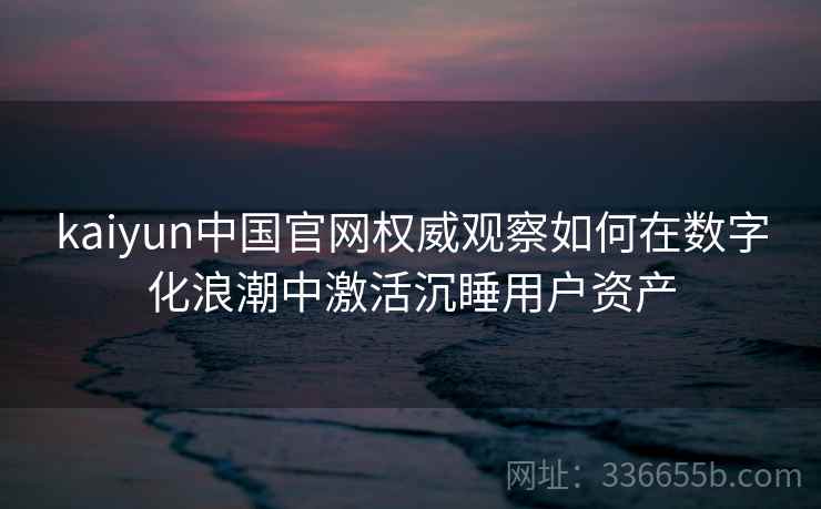 kaiyun中国官网权威观察如何在数字化浪潮中激活沉睡用户资产 kaiyun中国官网权威观察如何在数字化浪潮中激活沉睡用户资产